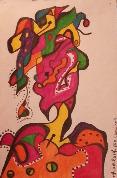Drawing titled "Air Caraïbes" by Seny Jasna, Original Artwork, Marker