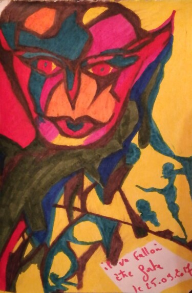 Drawing titled "Il va falloir être…" by Seny Jasna, Original Artwork, Marker