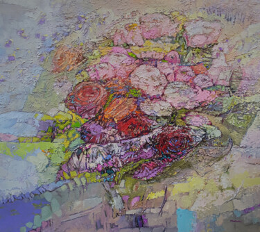 Троянди Painting titled "Троянди" by Olga Didyk (Mykyta), Original Artwork, Oil