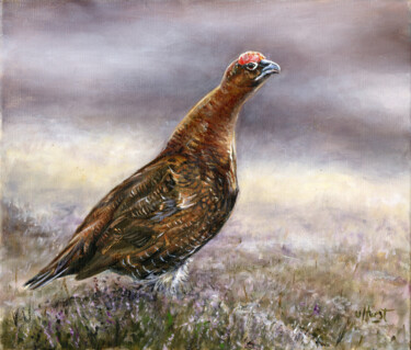 绘画 标题为“Red Grouse male” 由Una Hurst, 原创艺术品, 油