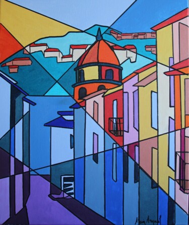 Peinture intitulée "DANS  LES RUES DE C…" par Alain Arnouil, Œuvre d'art originale, Acrylique