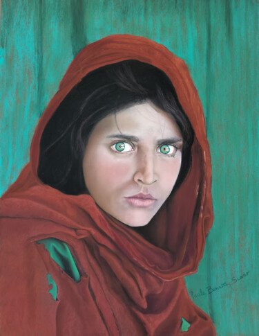 绘画 标题为“L'AFGHANE” 由Paule Benatti, 原创艺术品, 粉彩 安装在纸板上