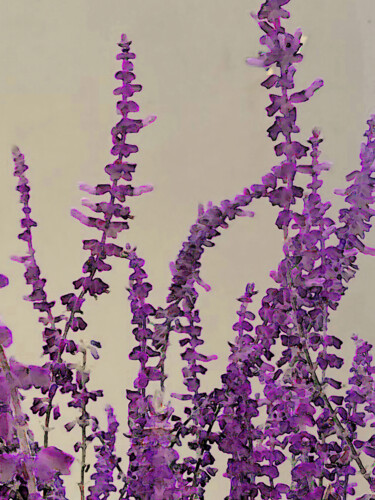 Botanical Splendor: Tall Flowers Digital Arts titled "Botanical Splendor:…" by Rose Marinelli, Original Artwork, Digital Painting