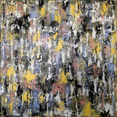 Peinture intitulée "Coulée Jaune" par Vp, Œuvre d'art originale, Acrylique Monté sur Châssis en bois