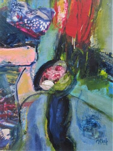 Collages intitulée "Composition 11/22" par Monique Chef, Œuvre d'art originale, Collages
