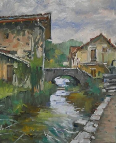Painting titled "Paysage 63 (Huile s…" by Christian Arnould, Original Artwork, Oil