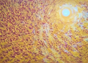 제목이 "AUTUMN WIND 3"인 미술작품 Constantin Popescu로, 원작, 기름 나무 들것 프레임에 장착됨