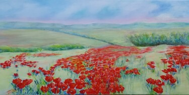 Peinture intitulée "Eté coquelicots" par Thérèse Soriano, Œuvre d'art originale, Acrylique