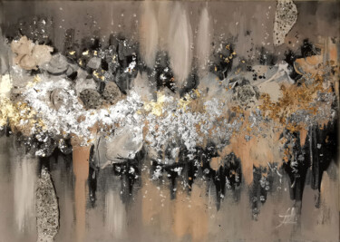 Painting titled "Twilight Fog" by Annet Loginova, Original Artwork, Acrylic Mounted on Wood Panel