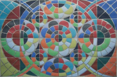 雕塑 标题为“Mandala Mosaïque (l…” 由Patrice Preveirault, 原创艺术品, 镶嵌
