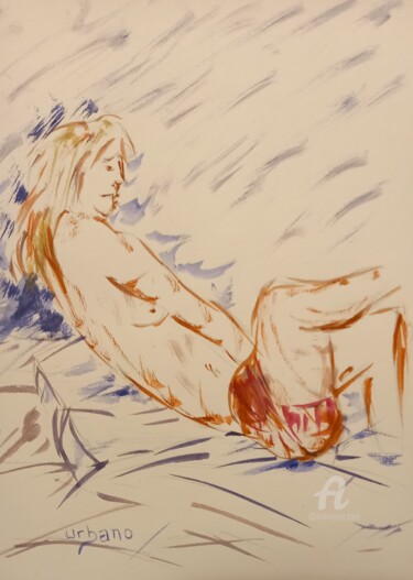 Painting titled "Un doigté" by Roberto Urbano, Original Artwork, Watercolor