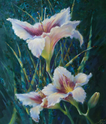 Painting titled "К свету" by Natalia Kakhtiurina, Original Artwork, Oil Mounted on Wood Stretcher frame