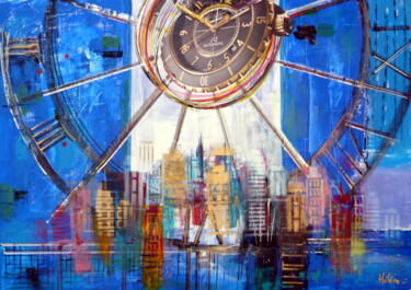 绘画 标题为“Horloge astronomique” 由Helene Rousselot, 原创艺术品, 丙烯