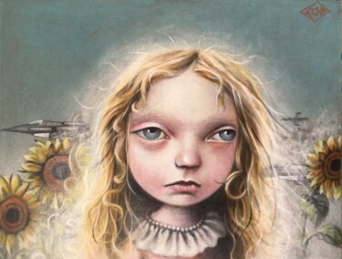 绘画 标题为“Les tournesols en p…” 由Emmanuelle Pellet, 原创艺术品, 丙烯 安装在纸板上