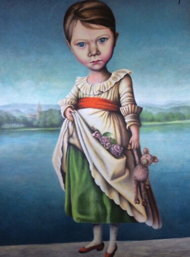 Peinture intitulée "Mademoiselle" par Emmanuelle Pellet, Œuvre d'art originale, Acrylique Monté sur Châssis en bois