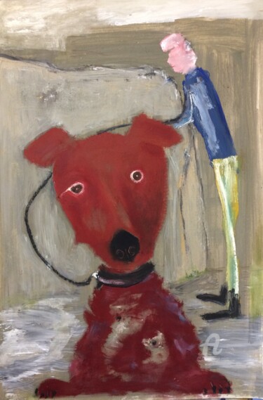 绘画 标题为“Walkin the Dog” 由Steve Phillips, 原创艺术品, 油