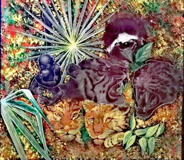 Painting titled "IL CERCHIO DELLA VI…" by Romina Rosati, Original Artwork, Oil