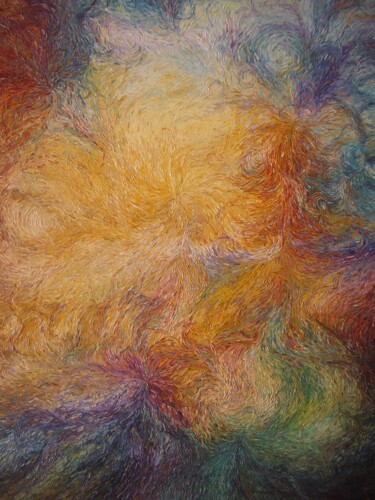 제목이 "Intuition d'un lien…"인 미술작품 Frédéric Letrun로, 원작, 기름 나무 들것 프레임에 장착됨