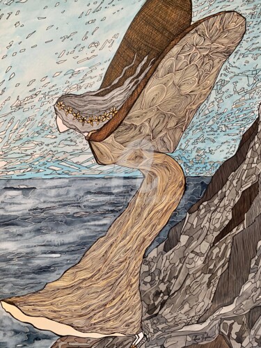 Dessin intitulée "Frôler le ciel" par Lucie Giglio, Œuvre d'art originale, Aquarelle