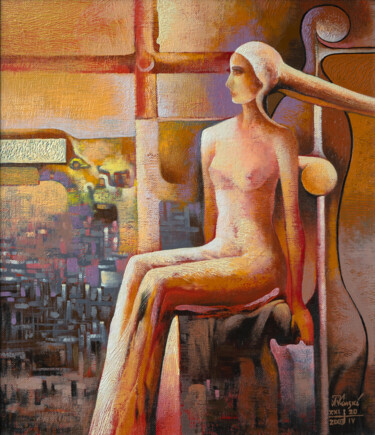Painting titled "Open window" by Ihar Kavaleu, Original Artwork, Oil