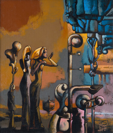 Painting titled "Two High Notes I" by Ihar Kavaleu, Original Artwork, Oil