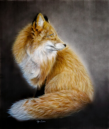 Malerei mit dem Titel "red fox" von Olga Belova, Original-Kunstwerk, Acryl