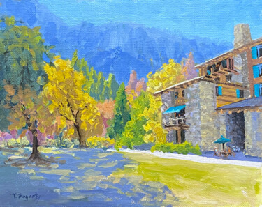 Painting titled "Lunch At The Ahwahn…" by Tatyana Fogarty, Original Artwork, Oil Mounted on Aluminium