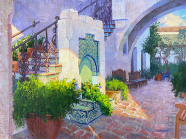 Painting titled "Carmel-by-the-Sea C…" by Tatyana Fogarty, Original Artwork, Oil Mounted on Other rigid panel