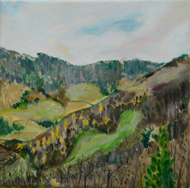 Landscape 1 - Hillside 「Landscape 1 - Hills…」というタイトルの絵画 Ana Markovićによって, オリジナルのアートワーク, アクリル