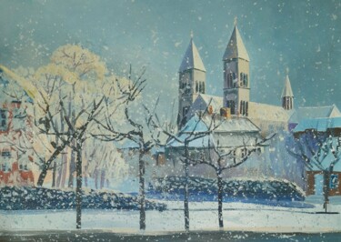 Schilderij getiteld "Viborg. Winter" door Iryna Makhovska, Origineel Kunstwerk, Acryl