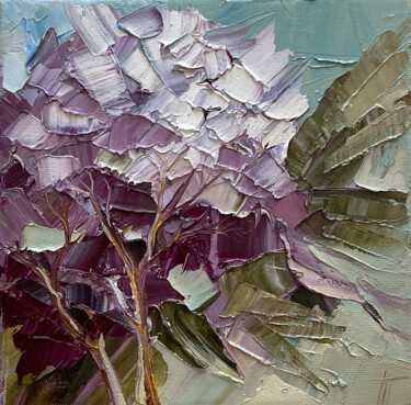 HYDRANGEA 绘画 标题为“HYDRANGEA” 由Anna Gurechkina, 原创艺术品, 油 安装在木质担架架上