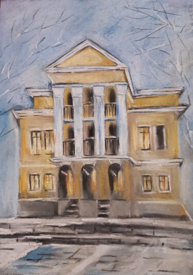 Drawing titled "Загородная дача арх…" by Irina Androsova, Original Artwork, Pastel