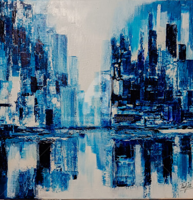 Peinture intitulée "Nice blue" par Frederic Janssens (Fredj), Œuvre d'art originale, Acrylique