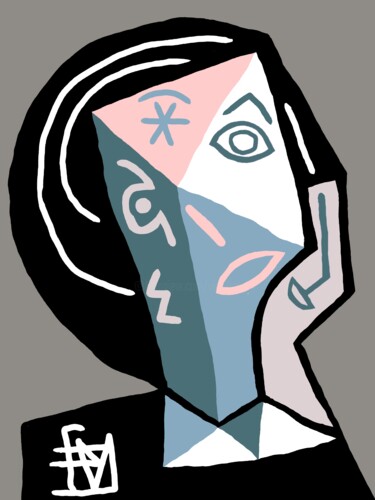 数字艺术 标题为“V34 ( le visage dév…” 由Franck Vidal, 原创艺术品, 数字油画