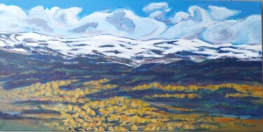 Peinture intitulée "Le Jura enneigé" par Nadine Rivoal, Œuvre d'art originale, Acrylique Monté sur Châssis en bois