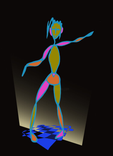 Цифровое искусство под названием "Girl dancing" - Victor Shefer, Подлинное произведение искусства, 2D Цифровая Работа