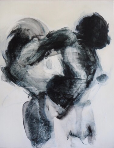 Peinture intitulée "Opúšťanie / Leaving…" par Cynthia Gregorova, Œuvre d'art originale, Huile Monté sur Châssis en bois