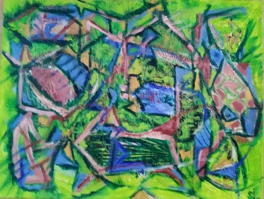 Ζωγραφική με τίτλο "Proche de l'atterri…" από Silvia Inés Larrañaga (Silvia Inés Larr), Αυθεντικά έργα τέχνης, Ακρυλικό