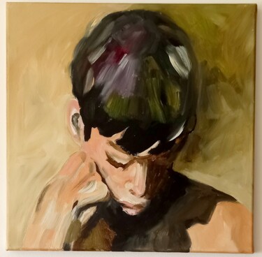 Painting titled "The boy" by Unterwelz, Original Artwork, Acrylic Mounted on Wood Stretcher frame