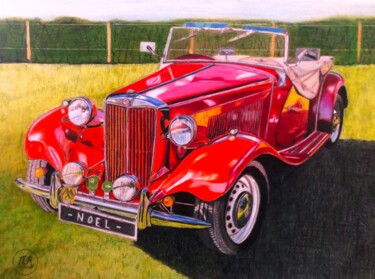 图画 标题为“MG Midget” 由Pierre Bayet, 原创艺术品, 铅笔