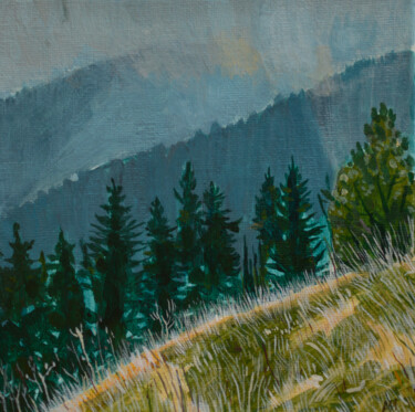 Landscape 4 - Hillside 「Landscape 4 - Hills…」というタイトルの絵画 Ana Markovićによって, オリジナルのアートワーク, アクリル