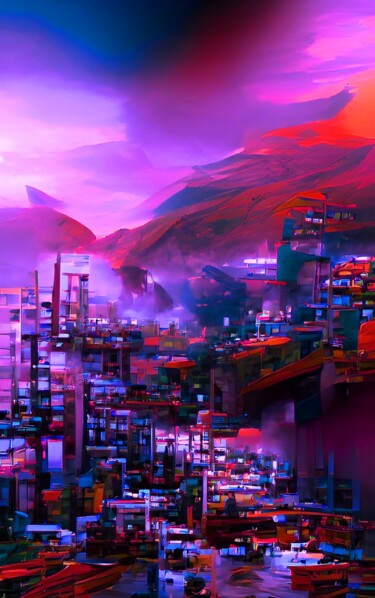Digital Arts titled "LIFE IN MOUNTAINS" by Mahesh Tolani, Original Artwork, Digital Painting