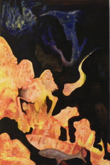 绘画 标题为“Naufrage” 由Michel Schreyer, 原创艺术品, 丙烯 安装在木质担架架上