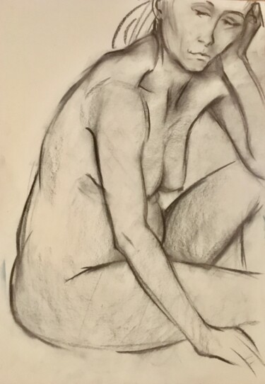 제목이 "Zeichnung,Akt,Papier"인 그림 Sergej Luzewitsch로, 원작, 숯