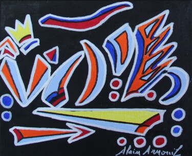Painting titled "URBAN SERIE - lettr…" by Alain Arnouil, Original Artwork, Acrylic Mounted on Wood Stretcher frame