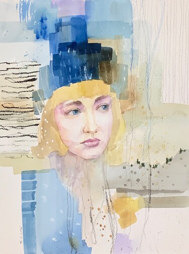 Painting titled "Expect" by Siu Chong Law Luo Shao Zhuang, Original Artwork, Watercolor