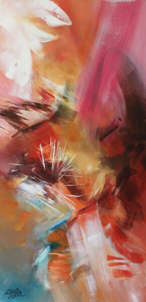Peinture intitulée ""Instant"n°2" par Emmanuelle Moch, Œuvre d'art originale, Acrylique Monté sur Châssis en bois