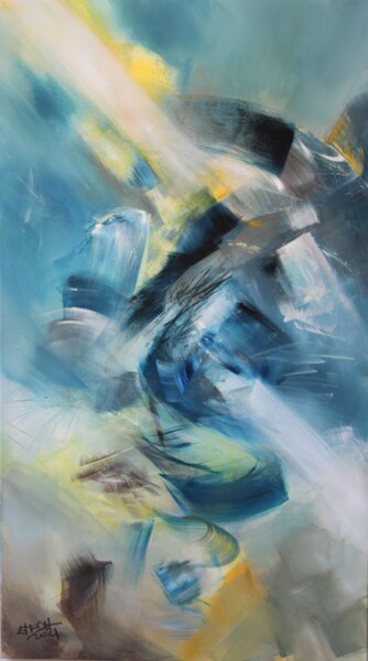 Peinture intitulée ""Mémoire du futur"n…" par Emmanuelle Moch, Œuvre d'art originale, Acrylique Monté sur Châssis en bois