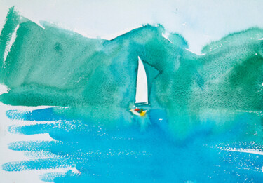 Painting titled "Going to Gochek - c…" by Dina Aseeva, Original Artwork, Watercolor