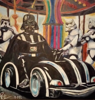 Peinture intitulée "dark vador et son m…" par Philippe Bayle (chatinspire), Œuvre d'art originale, Image générée par l'IA